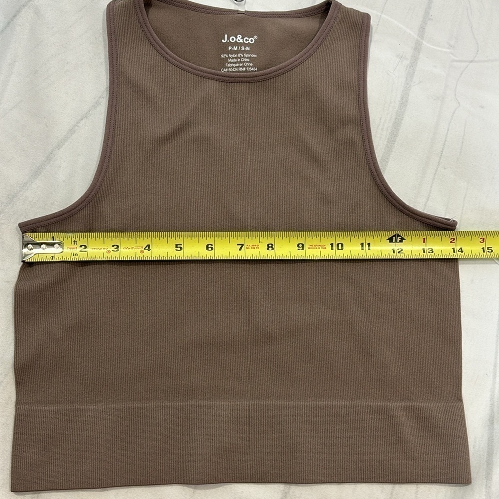 NWT J.o&co Ribbed Cropped Tank Size S-M - Picture 4 of 6